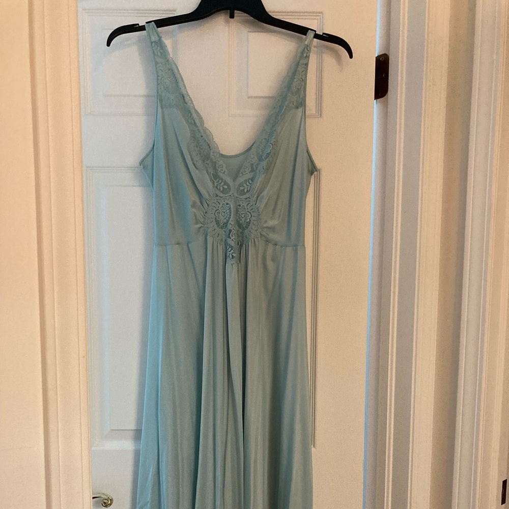 Vintage soft turquoise sexy nightgown
